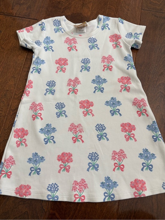 The Beaufort Bonnet Company Other - The Beaufort Bonnet Company White Dress with Pink and Blue Floral Bows